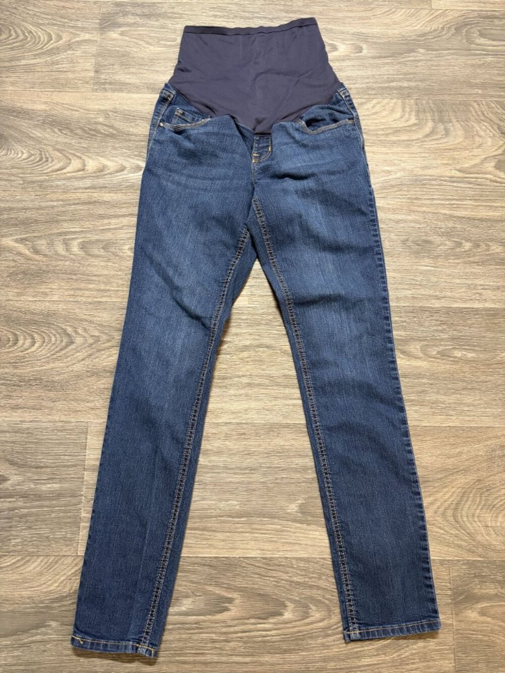 Old Navy Maternity Wow Skinny Jeans 4 Dark Wash Cotton Blend Stretch Full Panel
